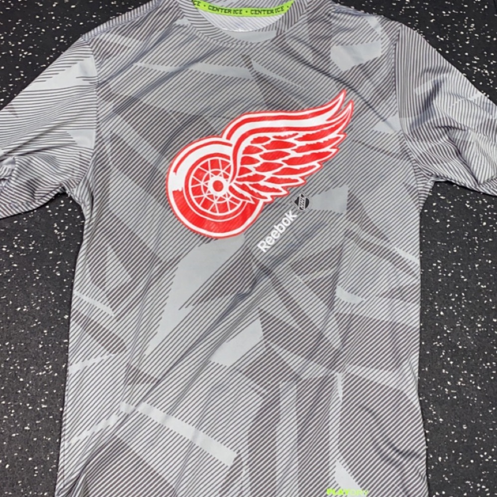Grey Red Wings/Adidas Dri-fit Tee